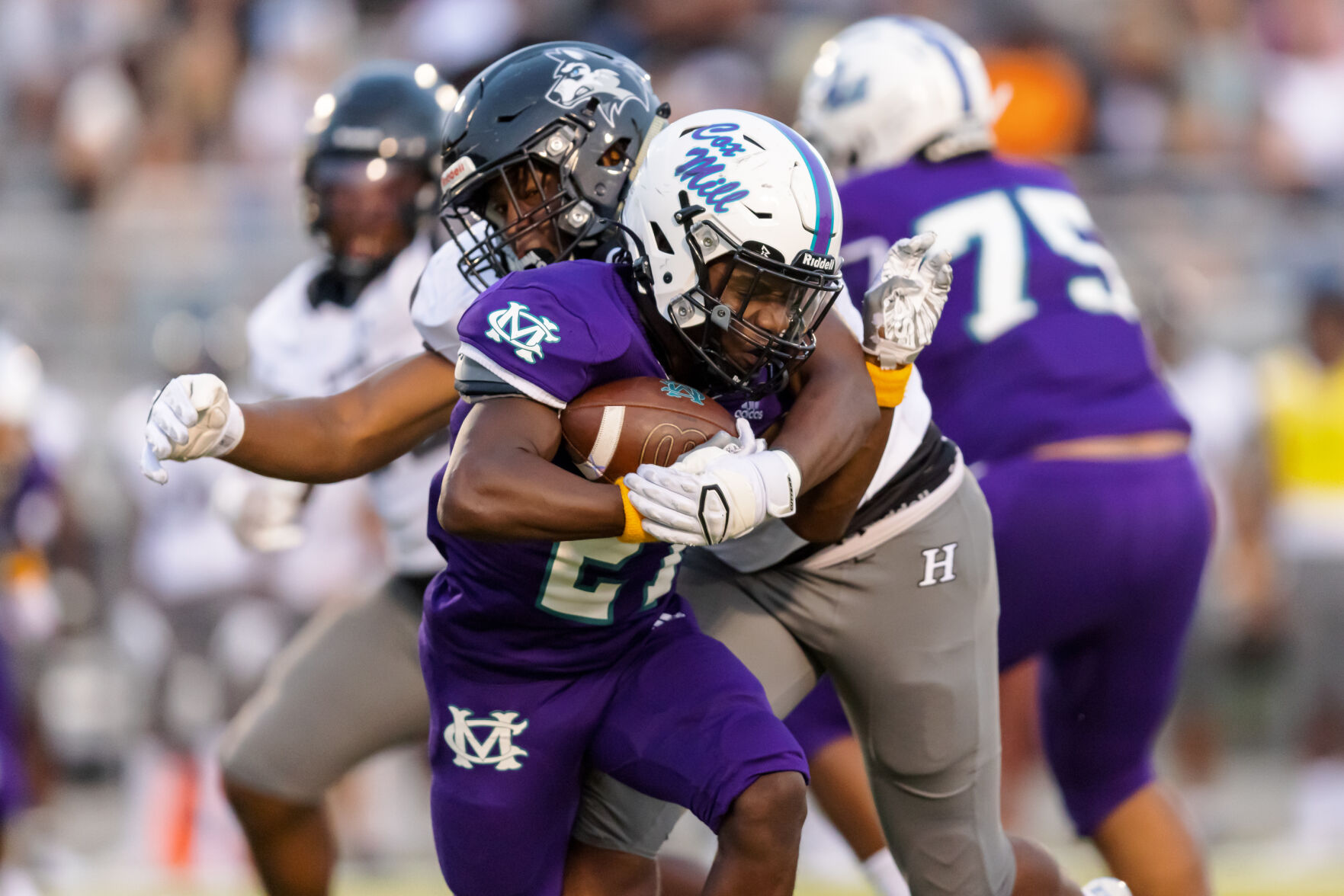 The Hough Huskey defeated the Cox Mill Chargers 48-7 on Friday night at Cox Mill High School.